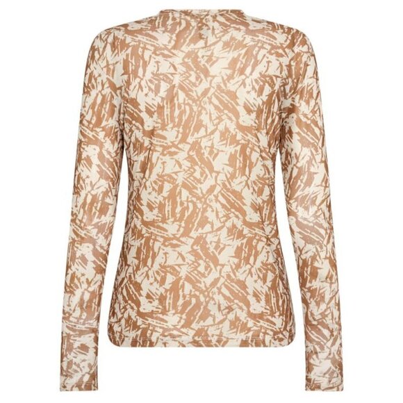 NWT SOYA CONCEPT ALDA 39 Golden Print Mesh Longsleeve Shirt - Picture 4 of 5